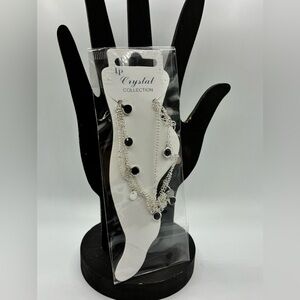 Silver and Black Anklet